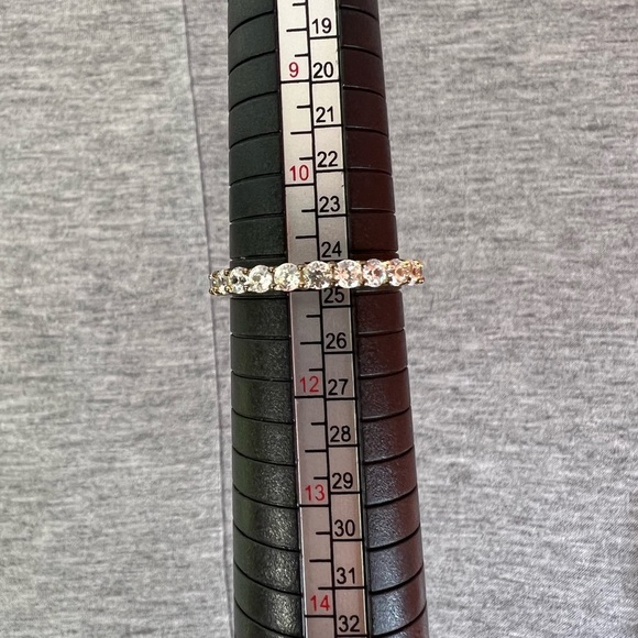 Epiphany Diamonique eternity band CZ 925 gold clad size 11 - Picture 4 of 7